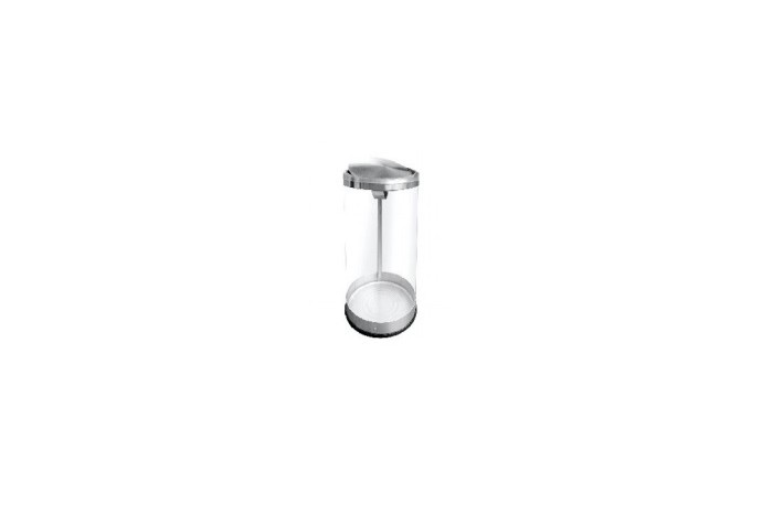 Powder Coated Transparent Bin Round c/w Dome Top & Bag Holder
