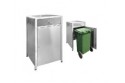 Stainless Steel Outdoor Bin Cabinet c/w Flap Door & 120L Mobile Garbage Bin