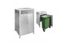 Stainless Steel Outdoor Bin Cabinet c/w Flap Door & 120L Mobile Garbage Bin