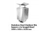 Stainless Steel Outdoor Bin Square c/w Seagull Roof