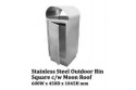 Stainless Steel Outdoor Bin Square c/w Moon Roof