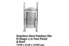 Stainless Steel Outdoor Bin H-Shape  c/w Foot Pedal & Roof