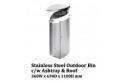 Stainless Steel Outdoor Bin c/w Ashtray & Roof
