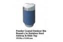 Powder Coated Outdoor Bin Round c/w Stainless Steel Ashtray & Slide Top