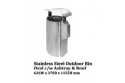 Stainless Steel Outdoor Bin Oval c/w Ashtray & Roof