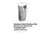 Stainless Steel Outdoor Bin Round c/w Ashtray & Triangle Roof