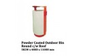 Powder Coated Outdoor Bin Round c/w Roof